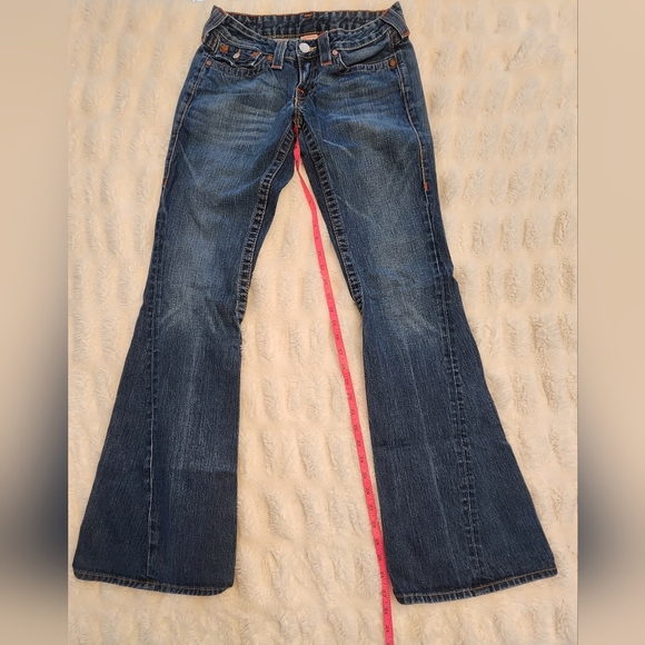 RARE True Religion Joey Jeans 27 Nouveau Forrest Goddess Embroidered Design - Picture 2 of 9